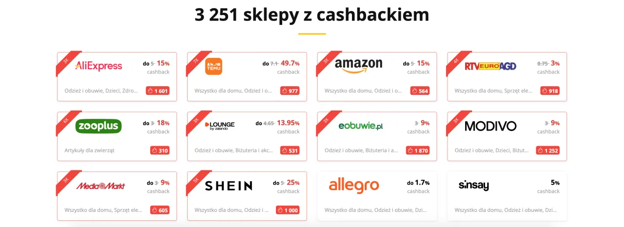 Sklepy z cashbackiem w LetyShops: Allegro, Temu, AliExpress, Amazon, SHEIN, MediaMarkt